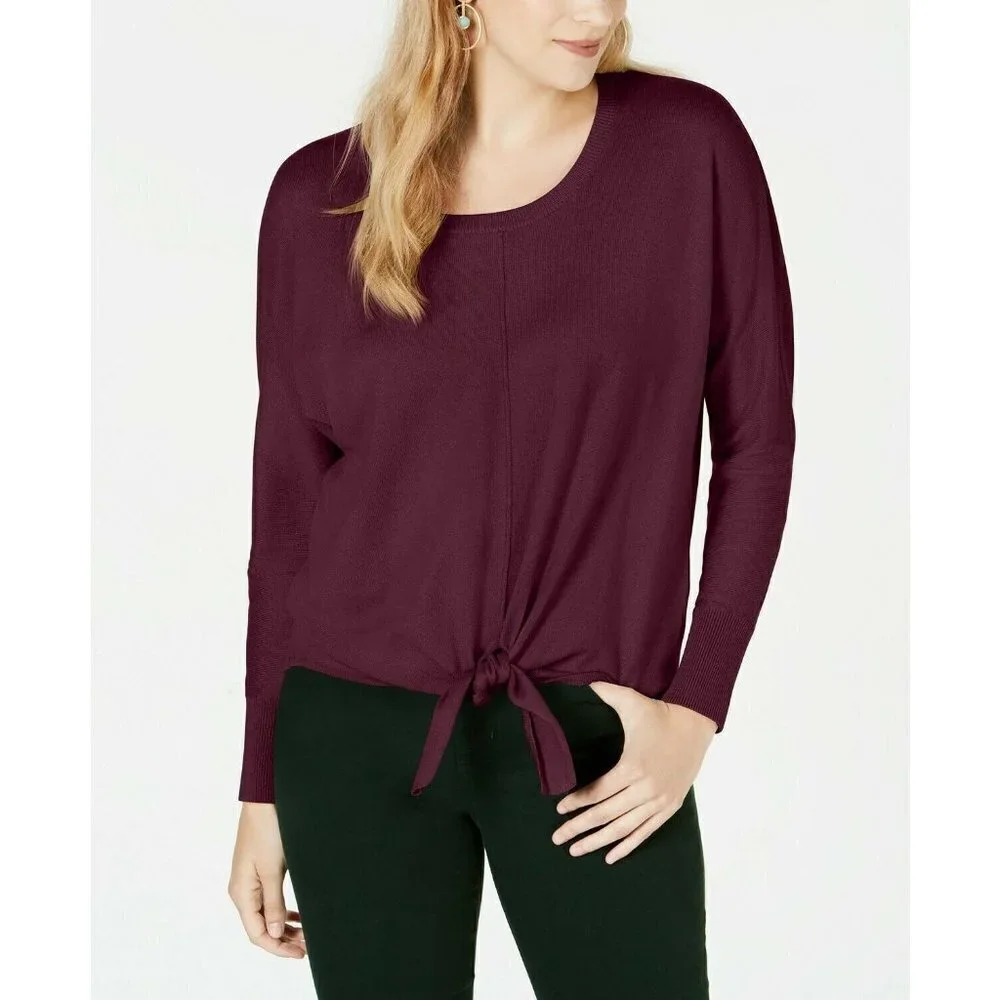 Style & Co Petite Tie-Front Pullover‎ Sweater 319
